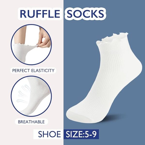 Limited Time Deal 33% OFF  6 Pairs of Ruffle Socks Women - Image 3