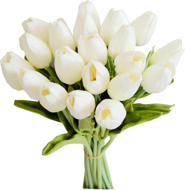 Limited Time Deal 20% OFF  White ArtificialSilk Fake Flowers for Spring Mother's Day