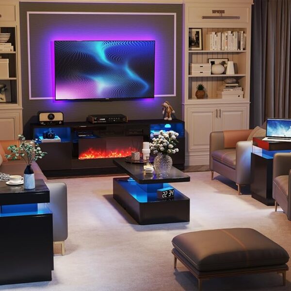 Limited Time Deal 13% OFF Modern Stylish Coffee Table with 16 Colors LED Lights - Image 3