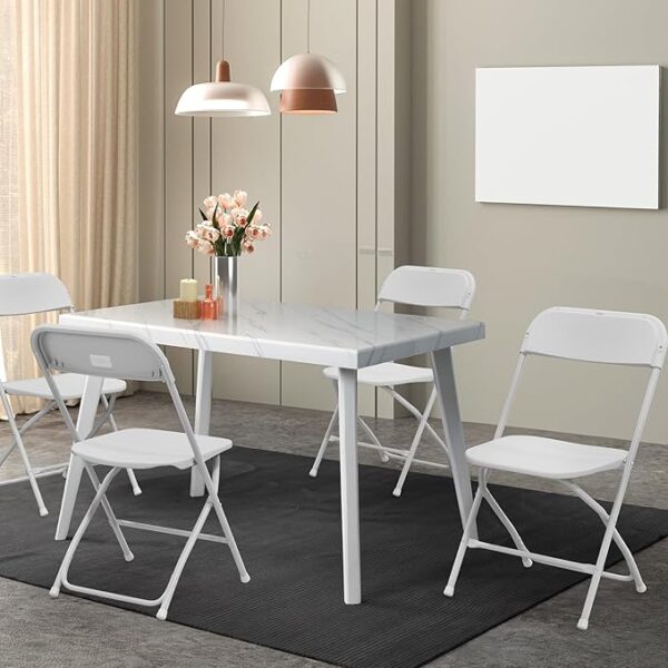 Limited Time Deal 32% OFF White Plastic Folding Chair, Indoor Outdoor Portable - Image 3