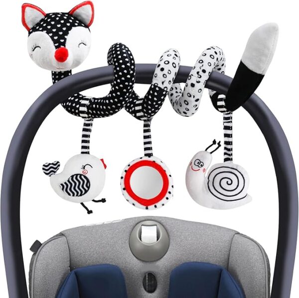 Limited Time Deal 50% OFF Baby Carseat Toy Black & White Rattle Spiral