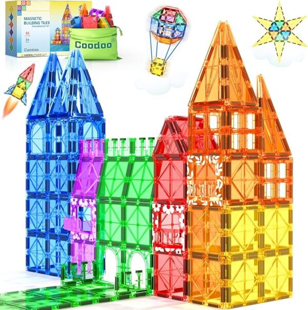 Limited Time Deal 34% OFF 60 PCS Magnetic Building Tiles