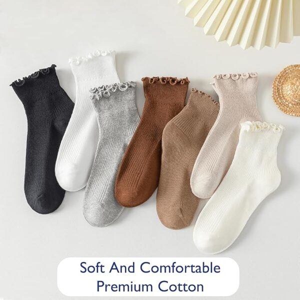 Limited Time Deal 33% OFF  6 Pairs of Ruffle Socks Women - Image 2