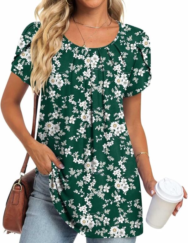 Limited Time Deal 50% OFF Womens Tops 2025 Spring Summer Tunic Short Sleeve - Image 2