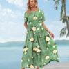Limited Time Deal 26% OFF women Dress with Pockets Short Sleeve  Maxi Summer - Image 2