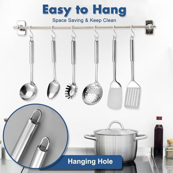 Limited Time Deal 13% OFF Utensils Set for Cooking with Masher, Skimmer, Spoons - Image 2