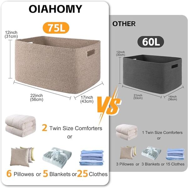 Limited Time Deal 15% OFF Large Blanket Basket, - Image 2