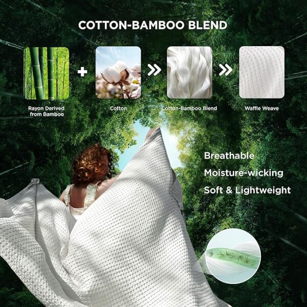 Limited Time Deal 21% OFF Cotton Waffle Queen Size Blanket - Image 3